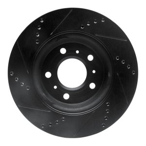 Buick LaCrosse Brake Rotor (1) - Front Right - R1 Concepts - Drilled & Slotted - Black - `04-`09